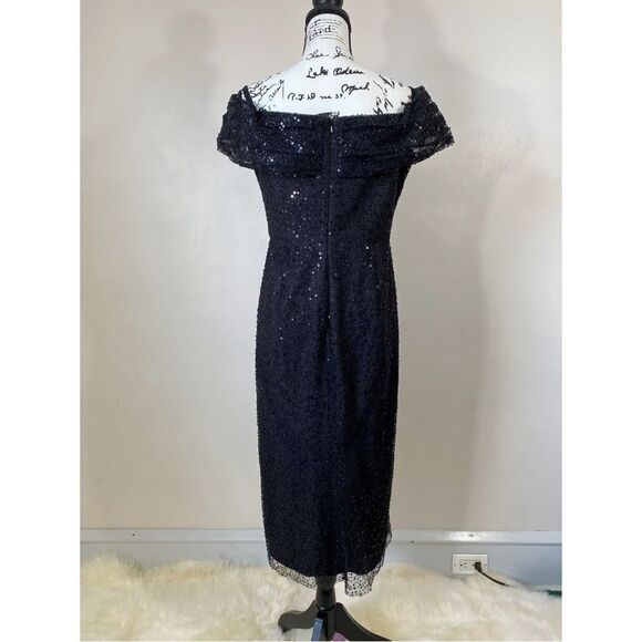 Teri Jon by Rickie Freeman Sequin Mesh Midi-Dress size 12 - Picture 8 of 13